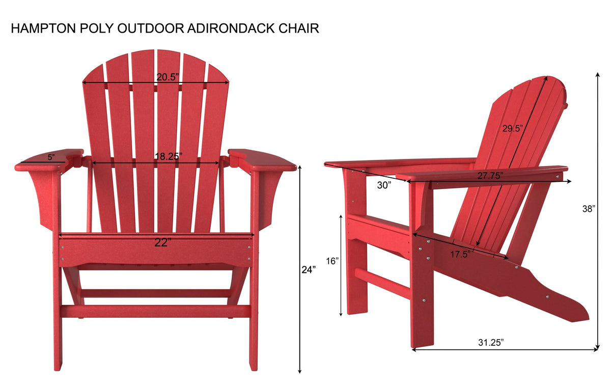 White Poly Outdoor Adirondack Chair G608022