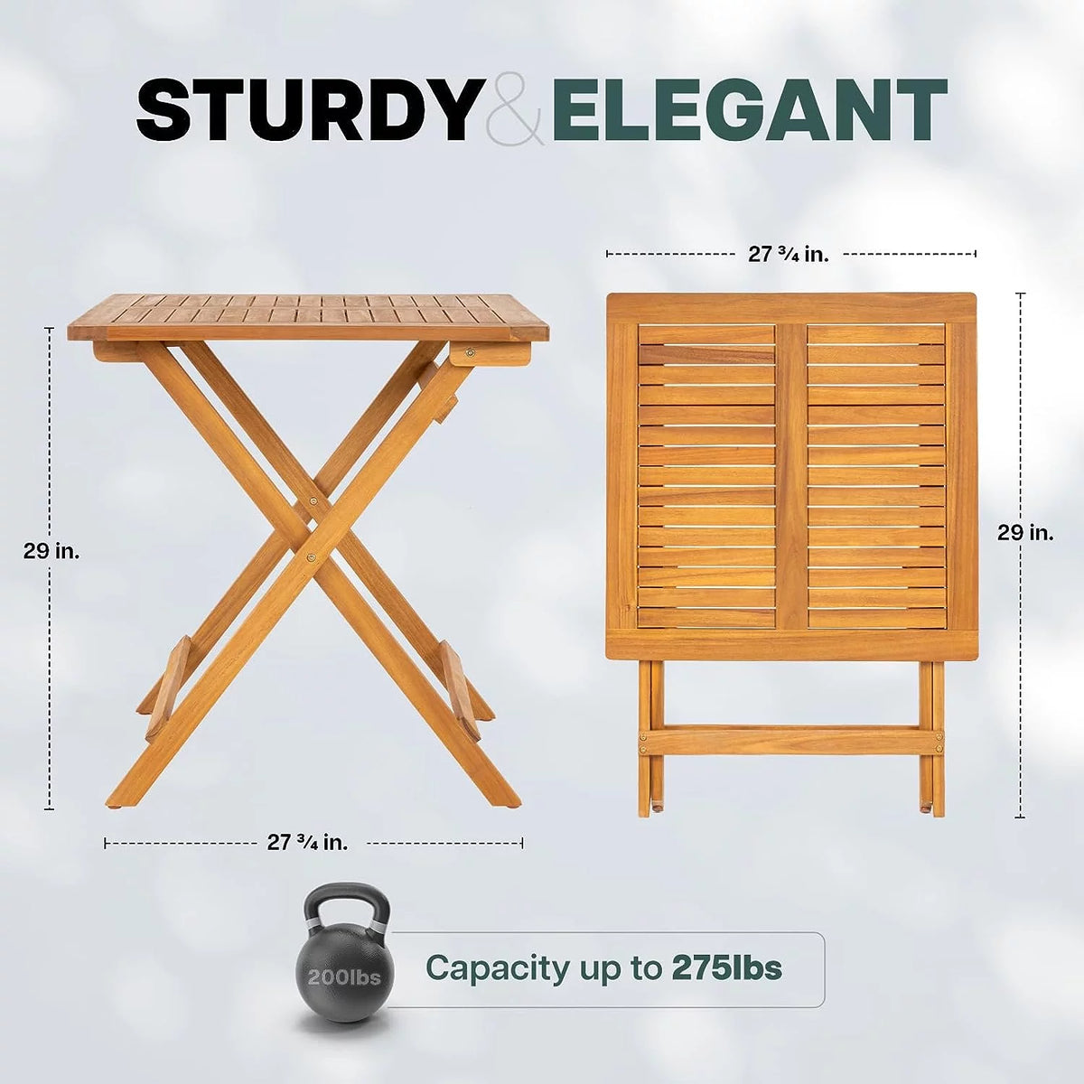 Acacia Wooden Folding Bistro Table G7474