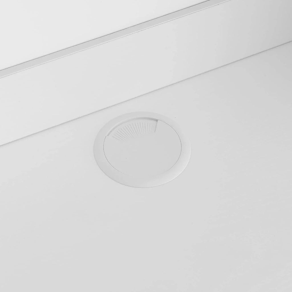 White Student Desk with Shelves D480887
