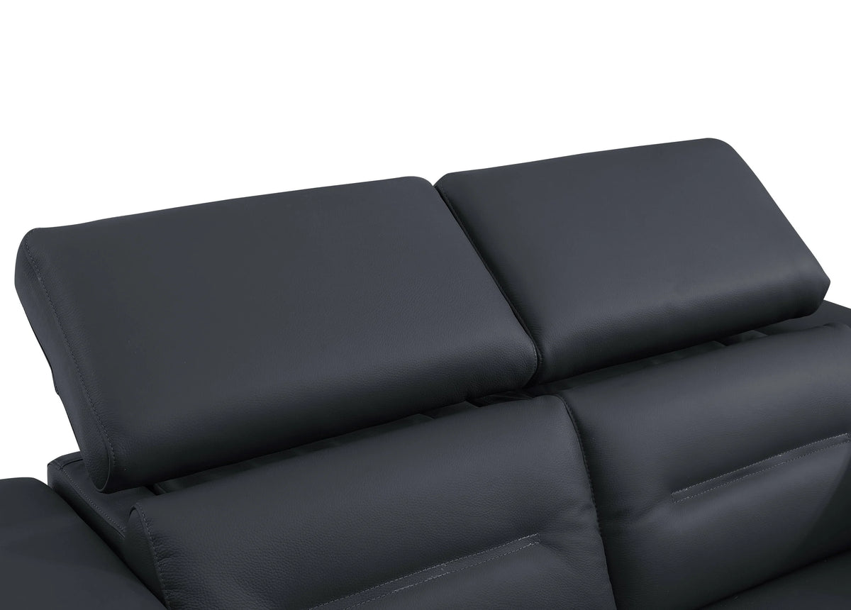 Dark Grey Top Grain Italian Leather Power Recliner Loveseat M9255