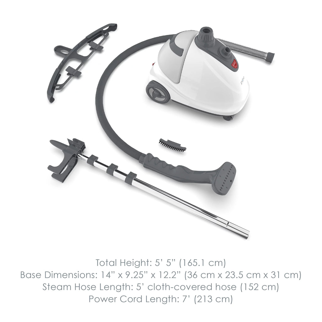 Standing Steamer with Garment Hanger, Fabric Brush and Easy-roll Wheels P854144