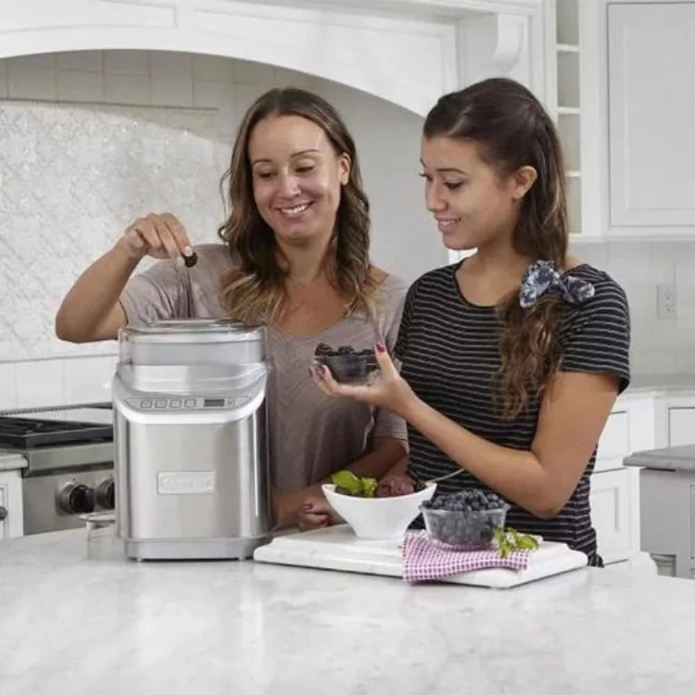 2QT Ice Cream Maker with LCD Screen Stainless Steel Y81821