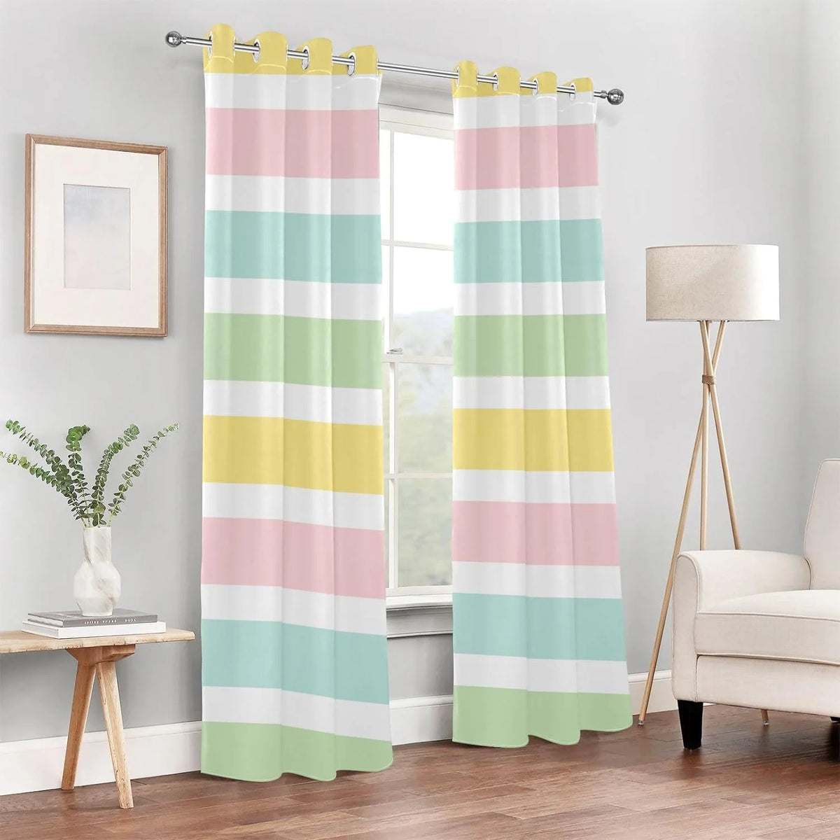 Blackout Window Curtain Panels 84 inches Length Stripes C5097