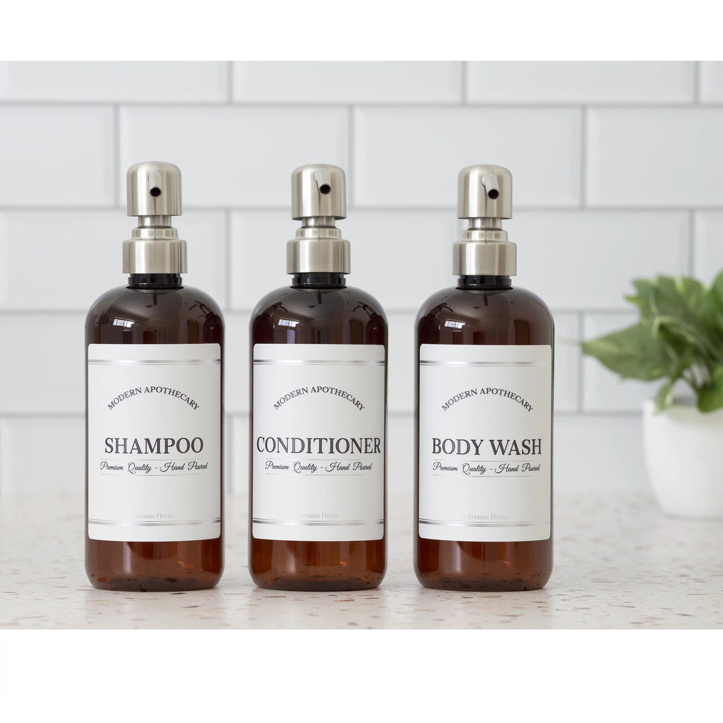 Refillable Body Wash, Shampoo and Conditioner Bottles 16 oz 3 Pack P53313