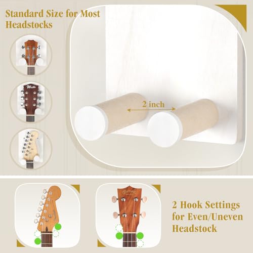 2-Pack Guitar Wall Mount Hanger with Shelf & Pick Holder E841469
