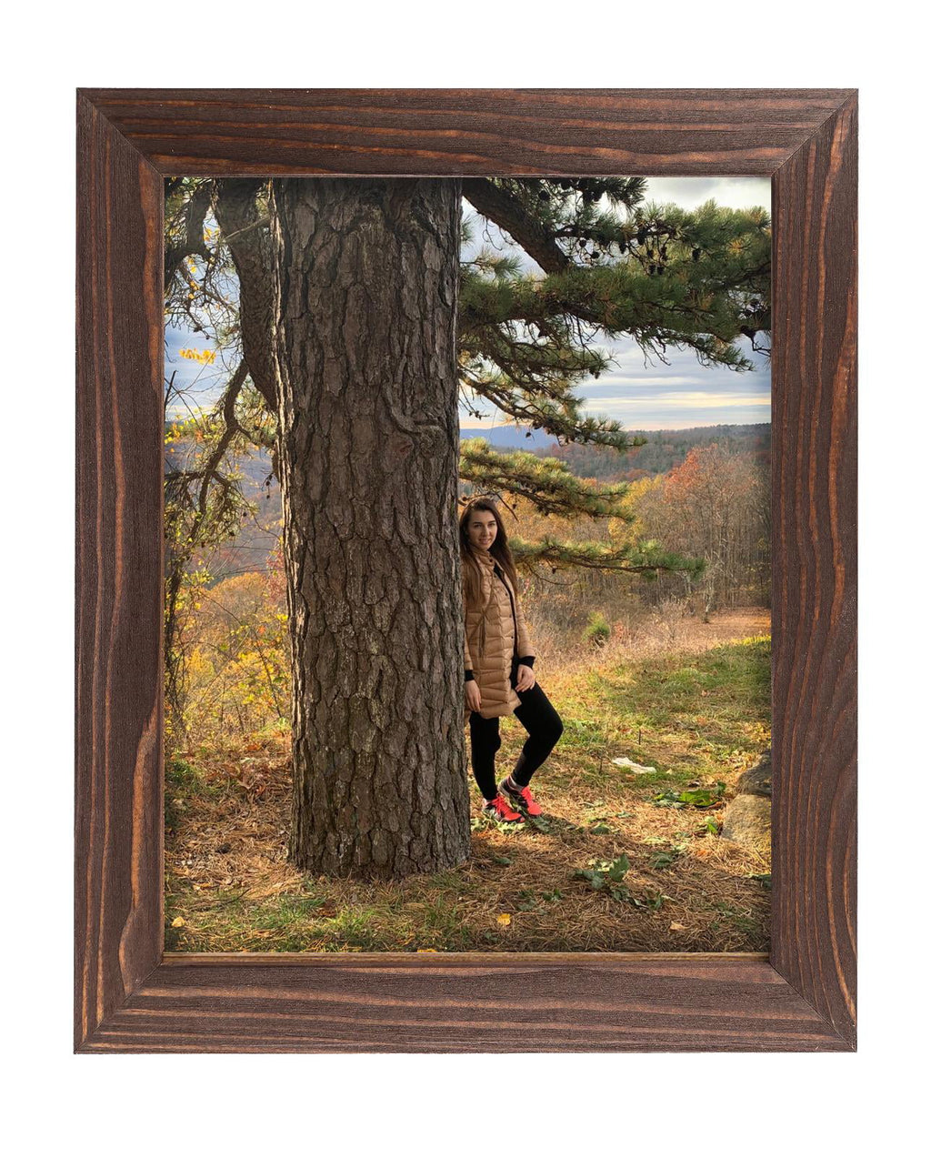Rustic Wooden Picture Frames 8x10 Brown Wenge Set of 2 S20473