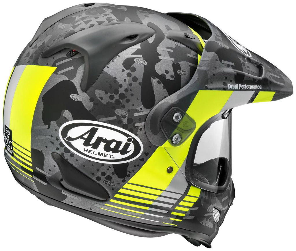Dual Sport Motorcycle Helmet Frost Fluo Yellow XL V582174