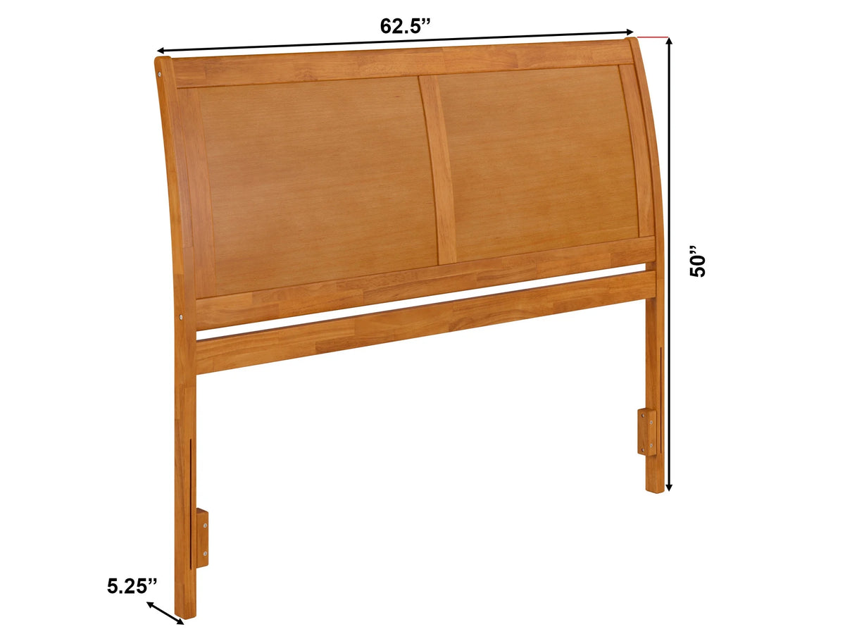 Queen Sleigh Solid Wood Panel Headboard with Attachable Charger S272