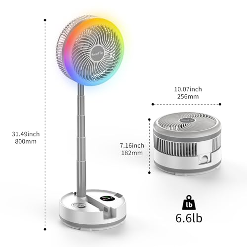 20000mAh 8" Portable Oscillating Fan with Remote Control LED Light K77568