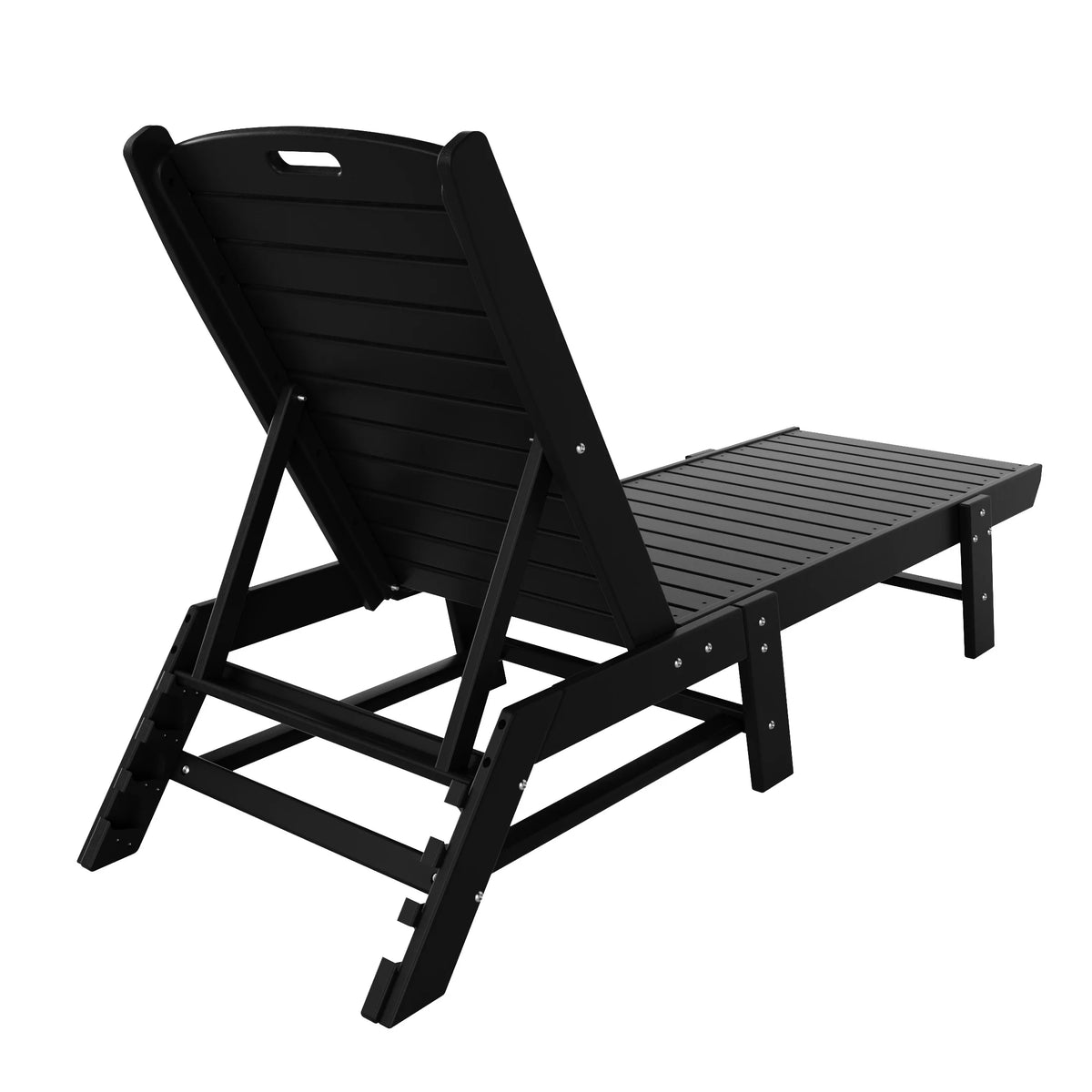 Outdoor Chaise Lounge Set of 2 Black I7441