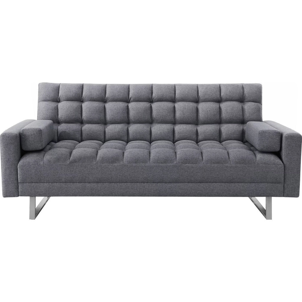 Adjustable Gray Sofa with Tufting and Sled Base H835