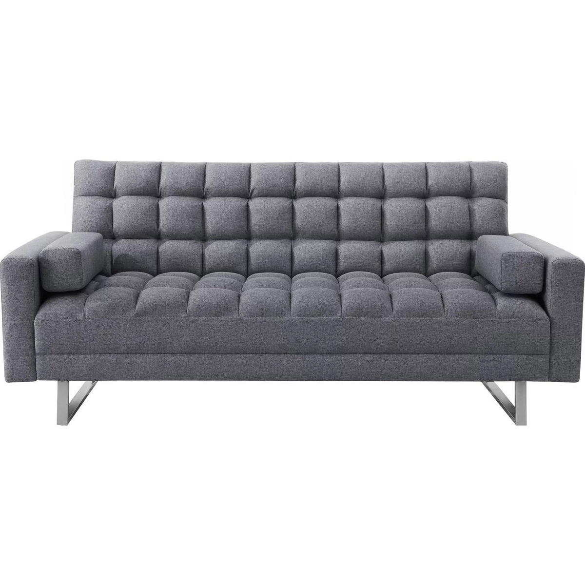 Adjustable Gray Sofa with Tufting and Sled Base H835