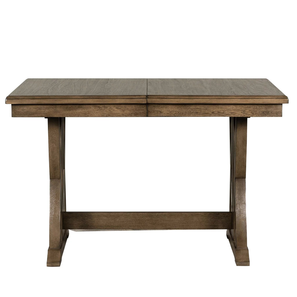 Solid Wood Extendable Dining Table Set for 6 with Upholstered Chairs P21746