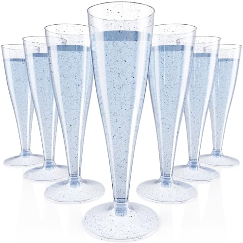100 Pack 4.5 oz Clear Plastic Champagne Flutes U735215