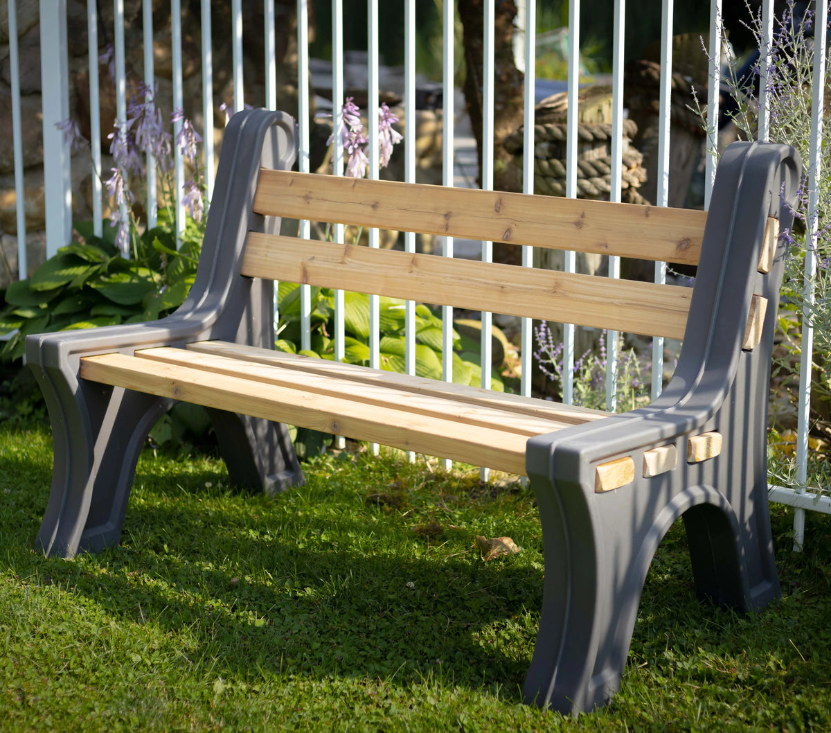 Lightweight Indoor or Outdoor Bench Ends Graphite V699899