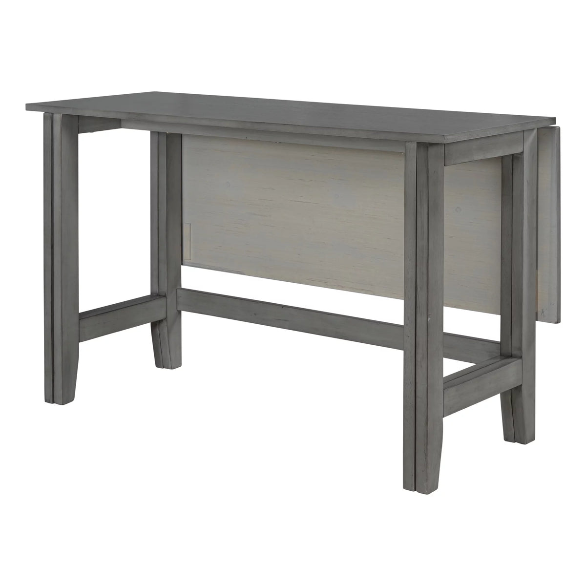Gray Extendable Wood Dining Table with Drop Leaf J180620