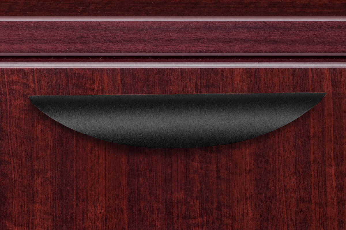 71 in.Hi-Low L Desk with Single Mobile Pedestal- Mahogany B81443
