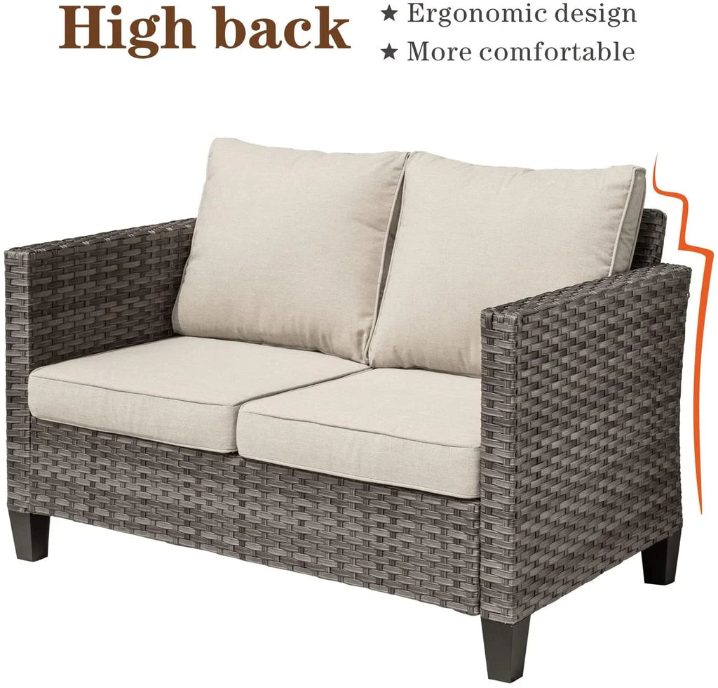 All-Weather Wicker Rattan Sofa with Cushions P80916
