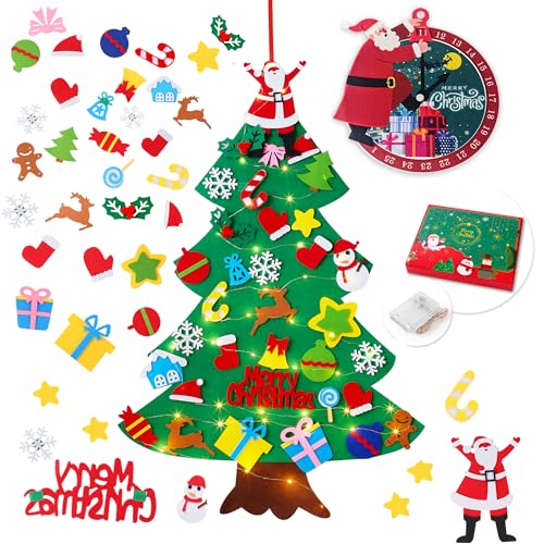 Felt Christmas Tree with 34 Ornaments I486