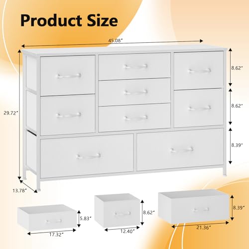 Black Oak 9 Drawer Wood Dresser S56768