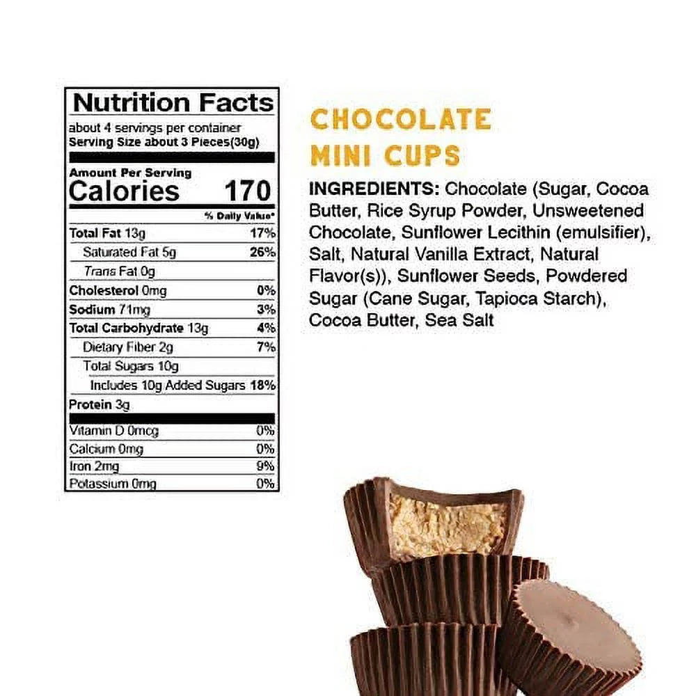 Chocolate Sun Cups Minis Gluten-Free Dairy-Free Nut-Free Soy-Free 4.2 Oz Pack of 6 X355
