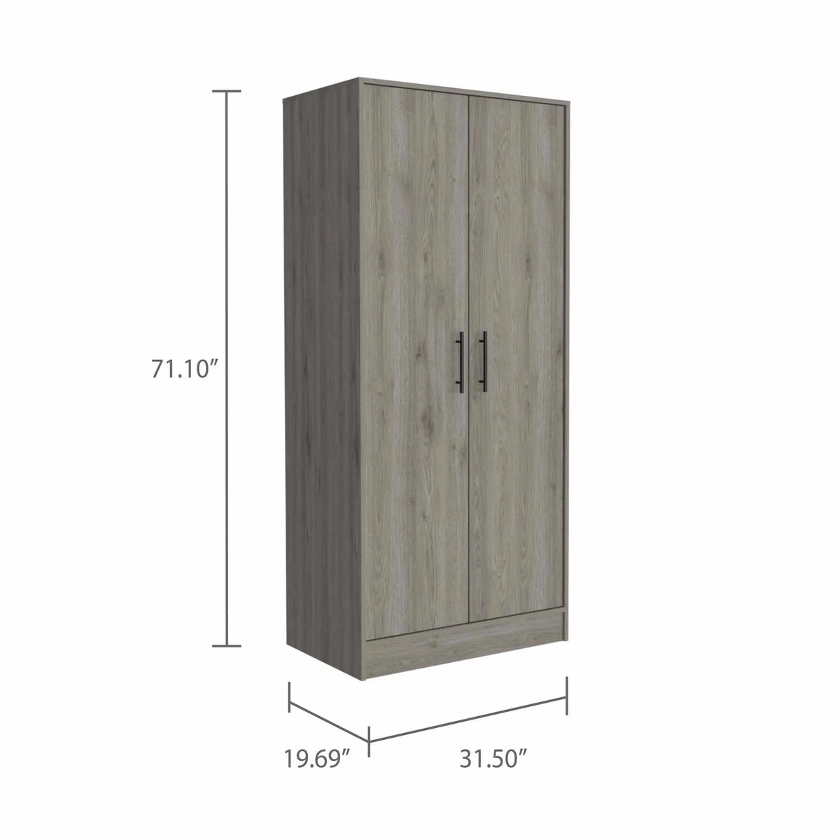 Light Grey Manufactured Wood Armoire O912252