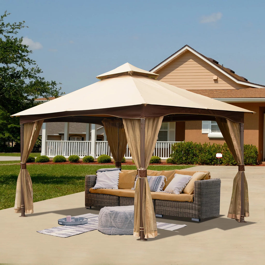 10'x13' Patio Gazebo with Mosquito Netting S879