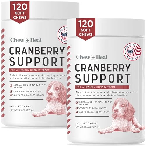 120 Cranberry Soft Chew Dog UTI Treatment Supplements with Echinacea and Vitamin C F62551