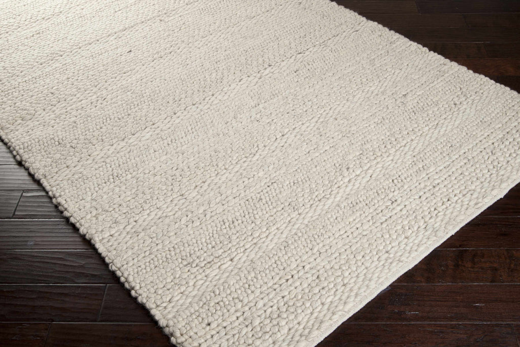 Ivory Charcoal Wool Area Rug 10' x 14' U66809