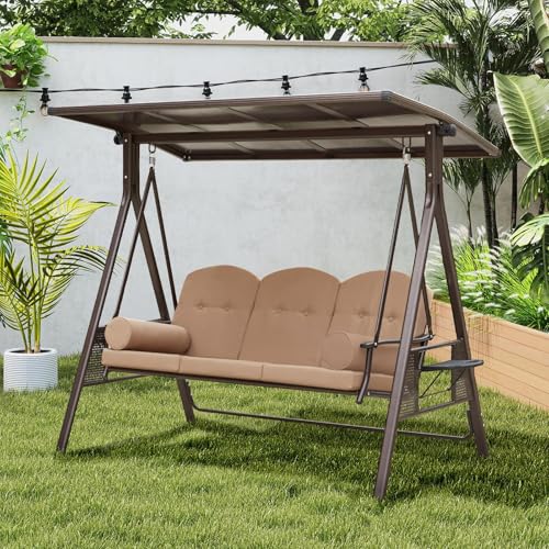 Oversized 3 Seat Outdoor Porch Swing with Hardtop A652