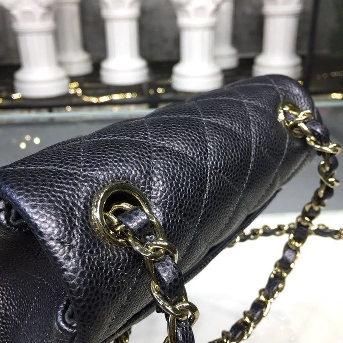 Black Caviar Mini Flap Bag T80689