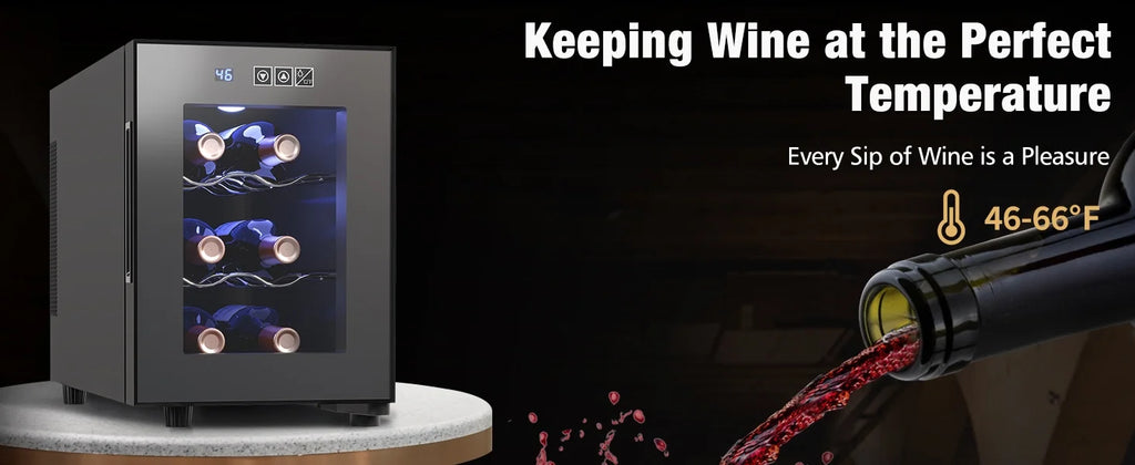 6 Bottle Wine Cooler with Digital Temperature Control U9177