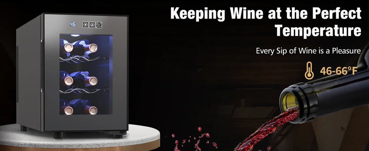 6 Bottle Wine Cooler with Digital Temperature Control U9177