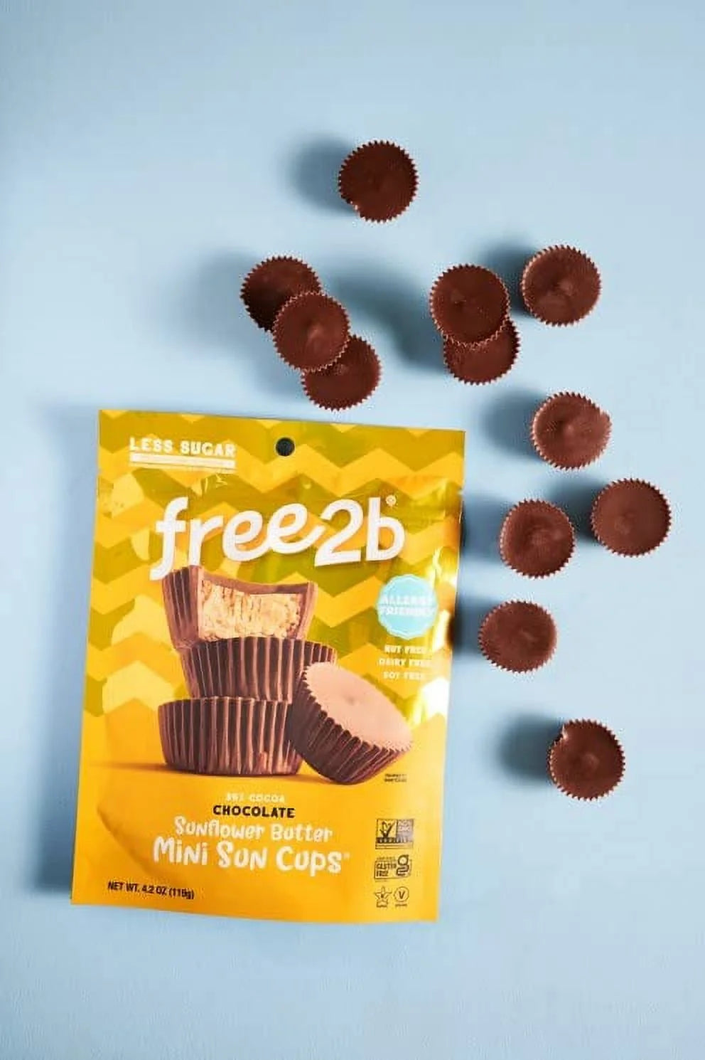 Chocolate Sun Cups Minis Gluten-Free Dairy-Free Nut-Free Soy-Free 4.2 Oz Pack of 6 X355