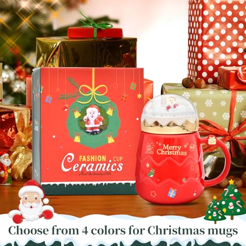 17.6 oz Ceramic Christmas Mug with Lid R189