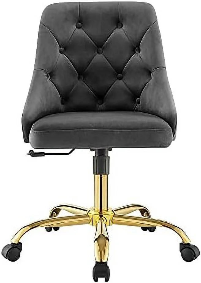 Tufted Swivel Velvet Office Chair V7241