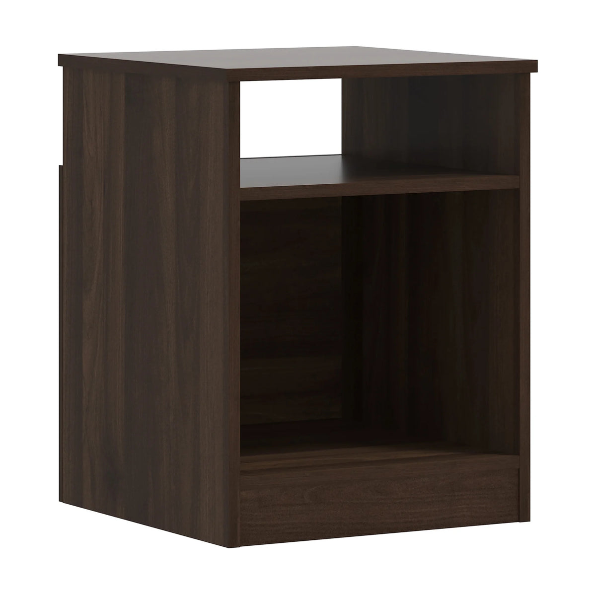 Dark Walnut Open Shelf Nightstand F40722