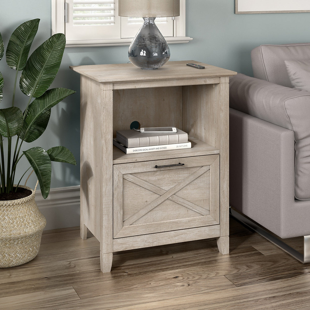 Washed Gray End Table S982