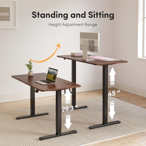 Electric Adjustable Height Standing Desk, 40 x 24 Inch Black Walnut H16548