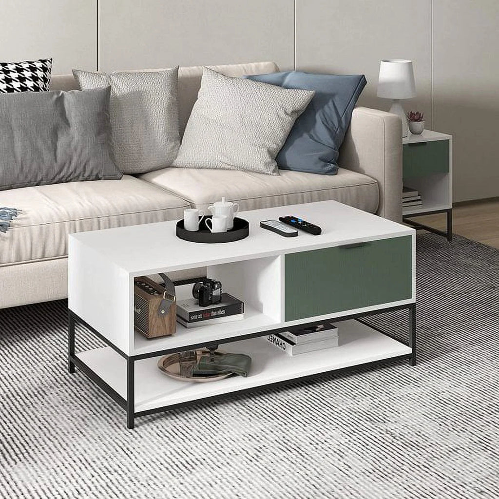 Wood Coffee Table with Steel Frame G642506
