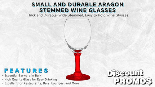 10 Aragon Wine Glasses Set, 8.5 Oz. - High Standard, Made - Red K97257