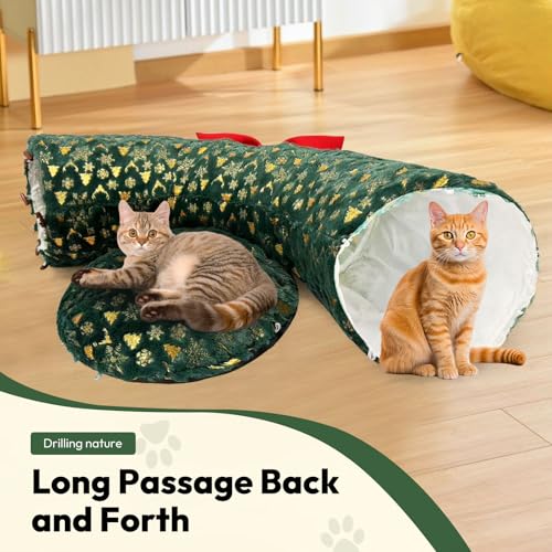 Green Plush Cat Tunnel with Ball Toy N62913