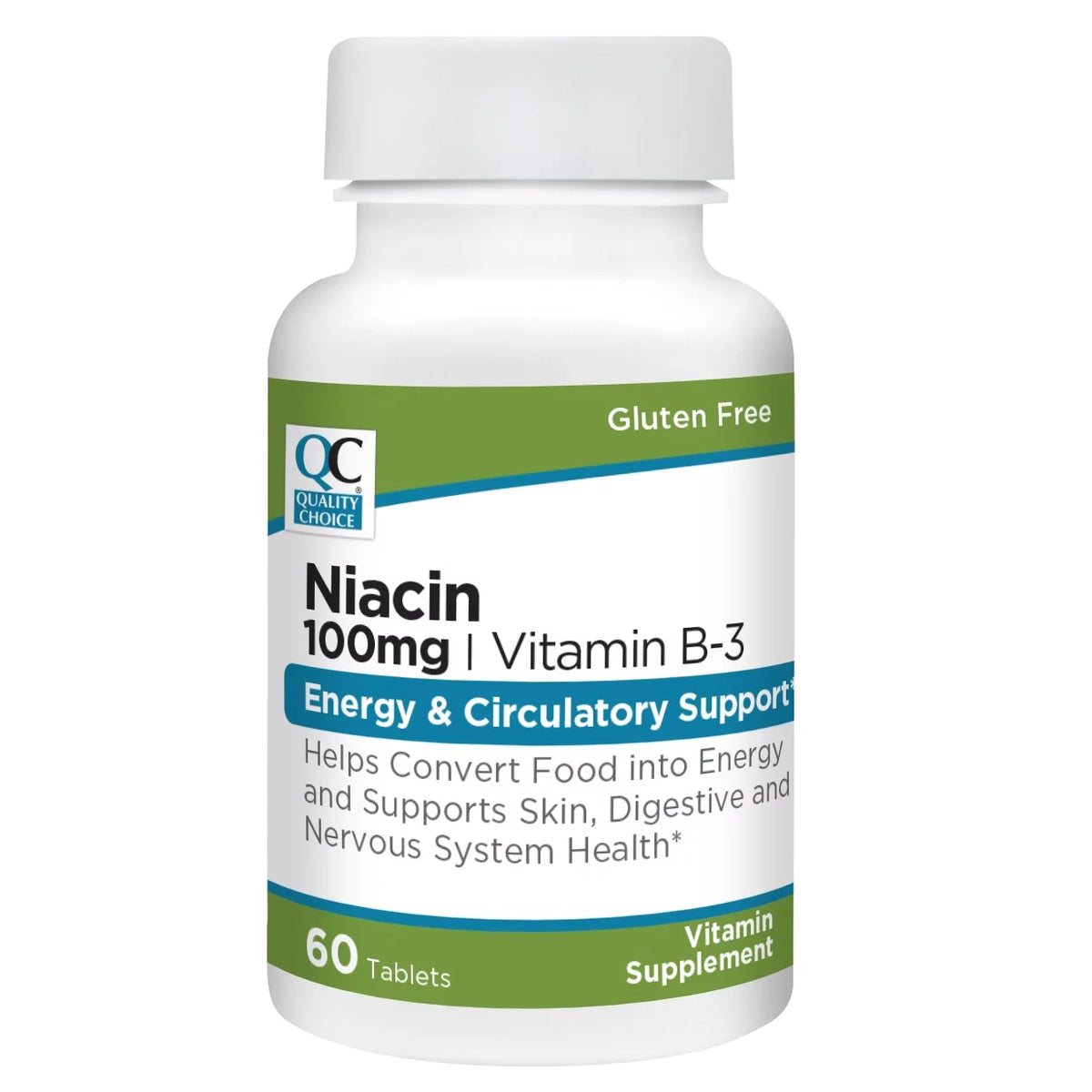 Niacin 100mg Vitamin B-3 Tablets, 60 Count Y6164