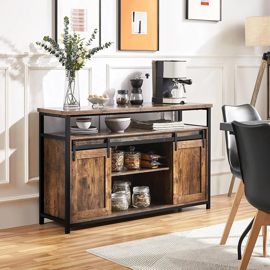 Cabinet with Sliding Barn Doors and Adjustable Shelves F9203