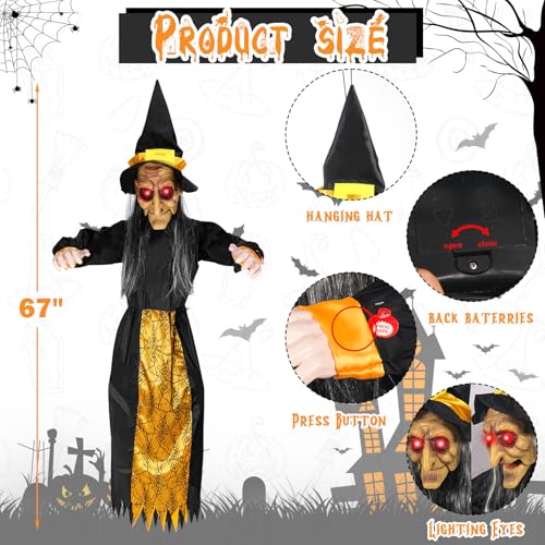 Halloween Hanging Witch Outdoor Indoor Decoration M56579
