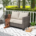 All-Weather Wicker Rattan Sofa with Cushions P80916