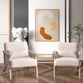 Mid Century Modern Upholstered Armchair with Waist Cushion H130