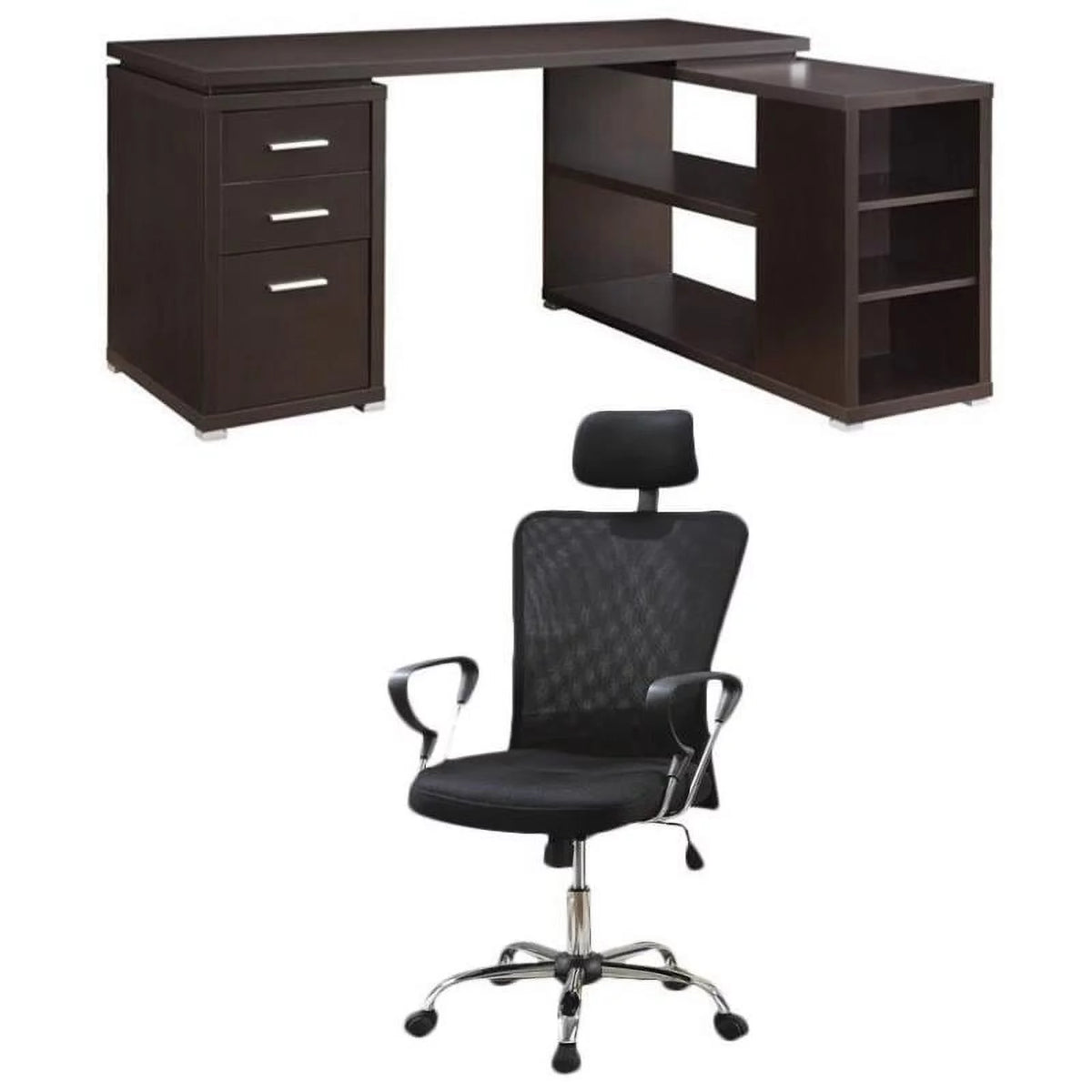 2 Piece L Shaped Writing Desk and Executive Office Chair S35411