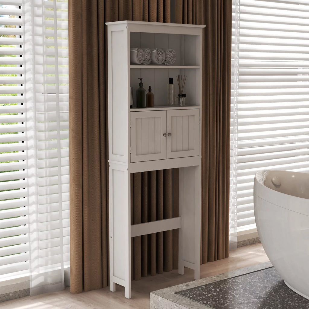 Wood Over The Toilet 2-Tier Storage Cabinet, White U99502