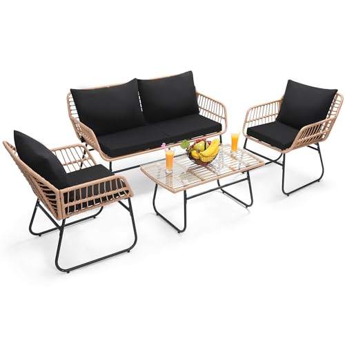 3 Pieces Beige All-Weather Wicker Patio Bistro Set C7196